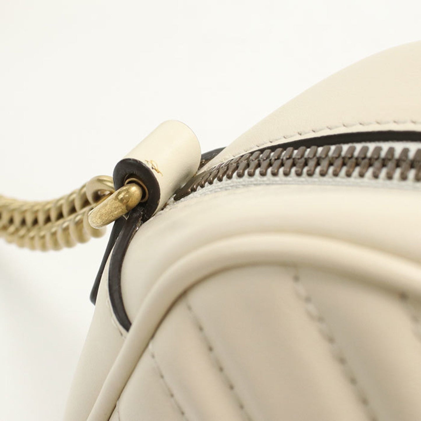 Gucci White Leather Shoulder Bag ( )