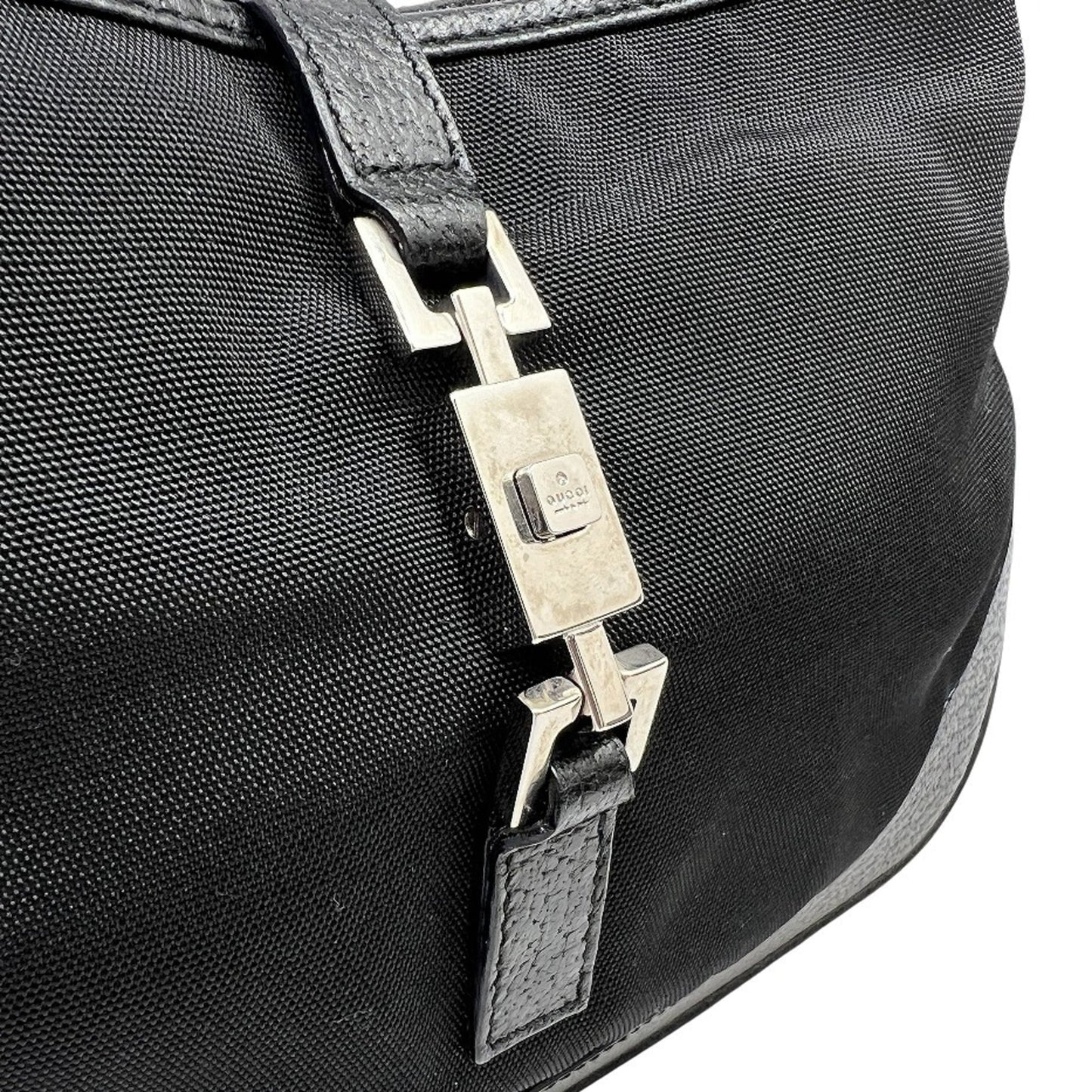Gucci Black Canvas Leather Handbag ( )