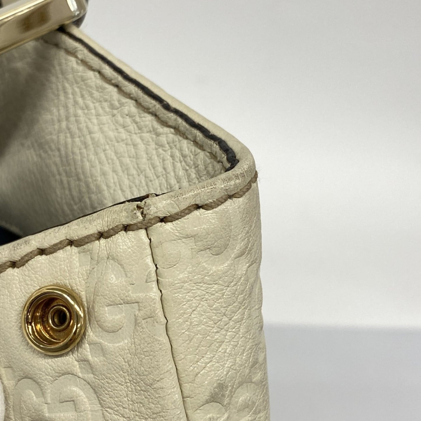 Gucci White Leather Tote Bag ( )