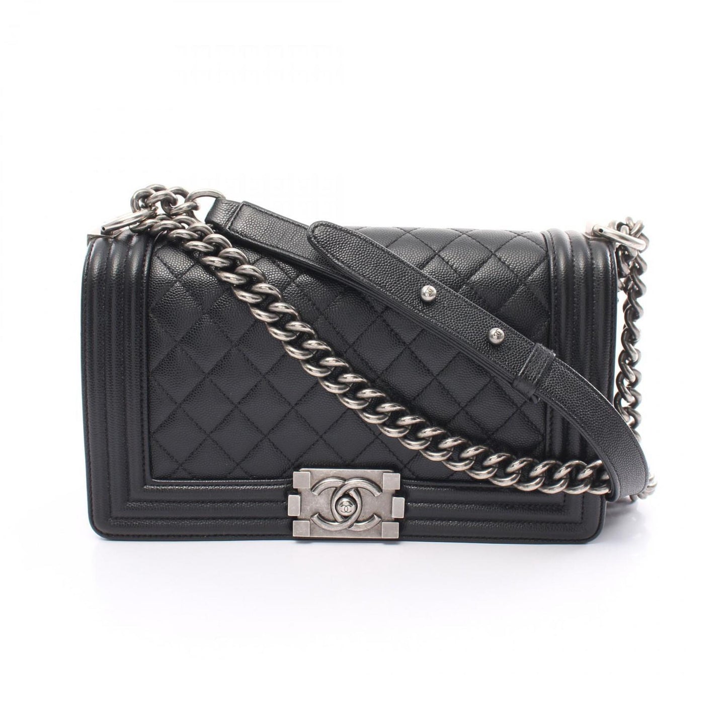 CHANEL Boy Chanel Shoulder Bag Caviar Skin Women's Black