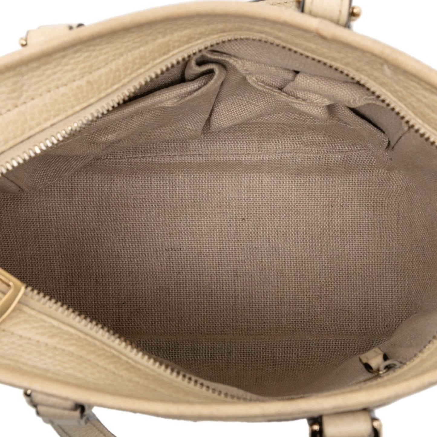Gucci Beige Ivory Canvas Leather Handbag Shoulder Bag ( )