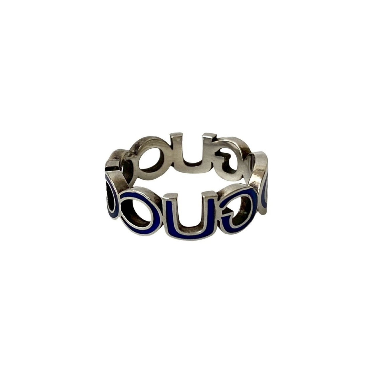 Gucci Silver Blue Silver 925 Band Ring ( )