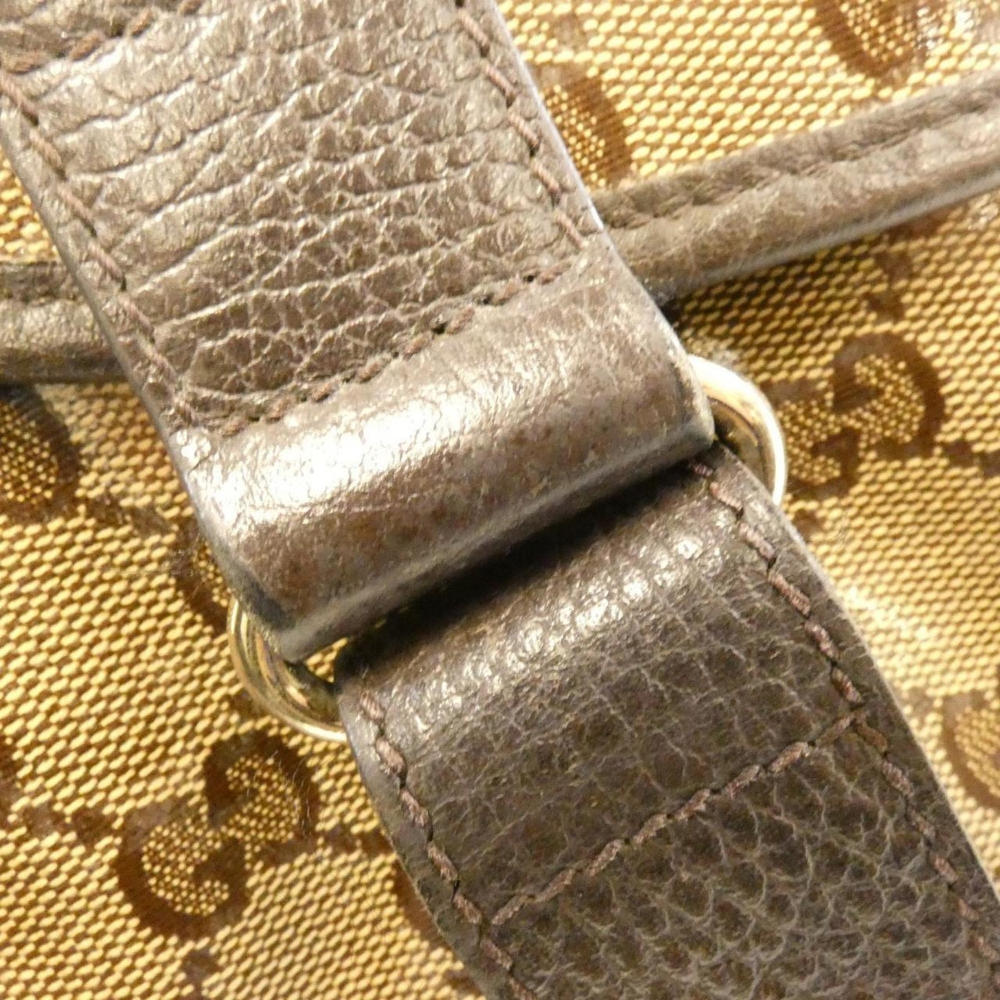 Gucci Beige Brown Gg Crystal Shoulder Bag ( )