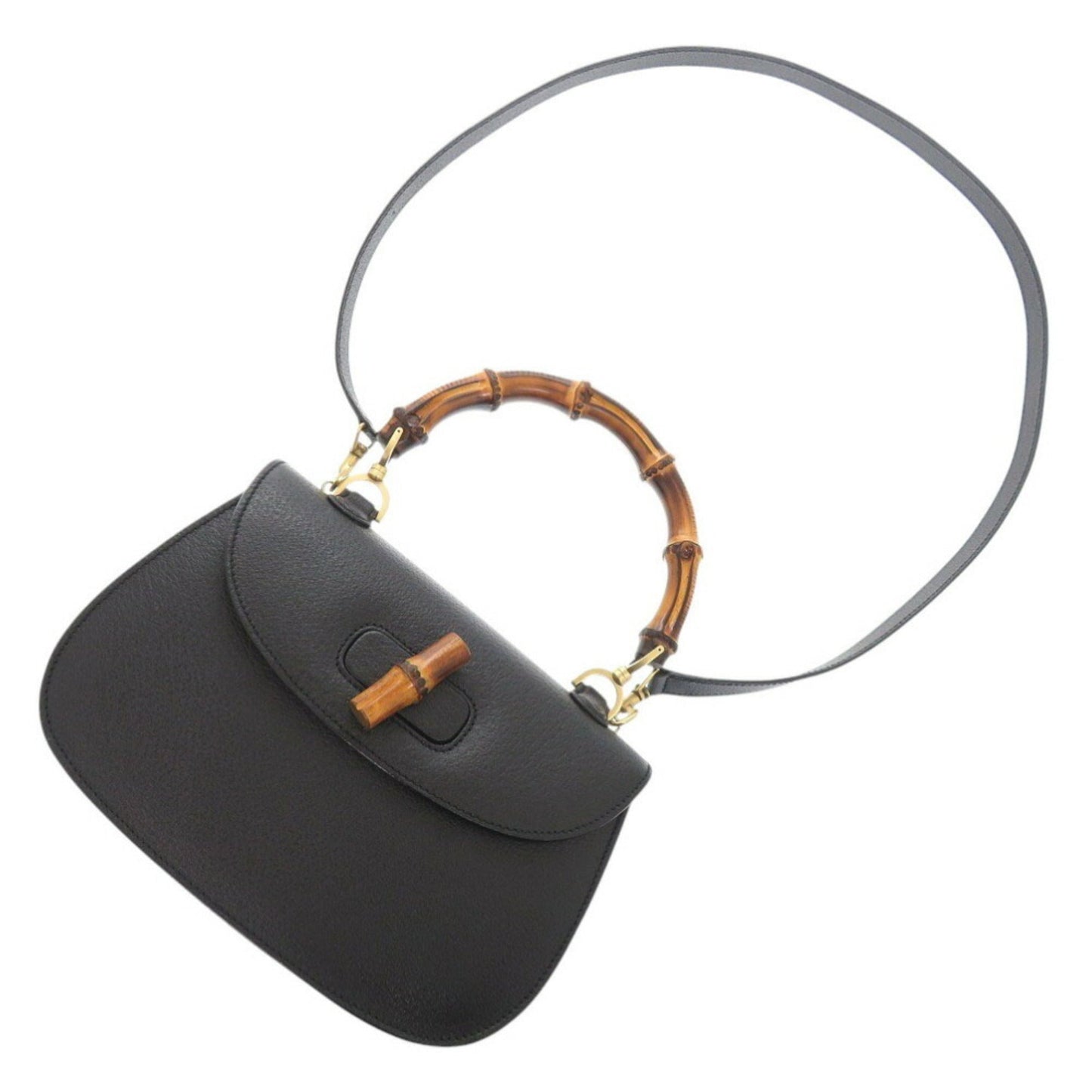 Gucci Black Leather Handbag ( )