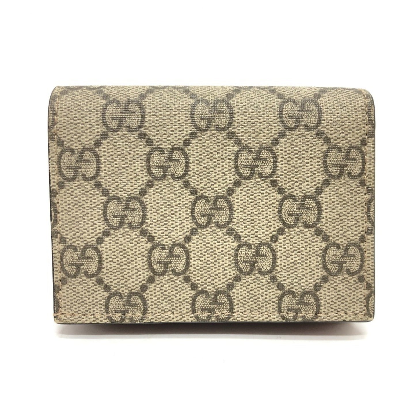 Gucci Beige Red Color Gg Supreme Canvas Wallet (Bi-Fold) ( )
