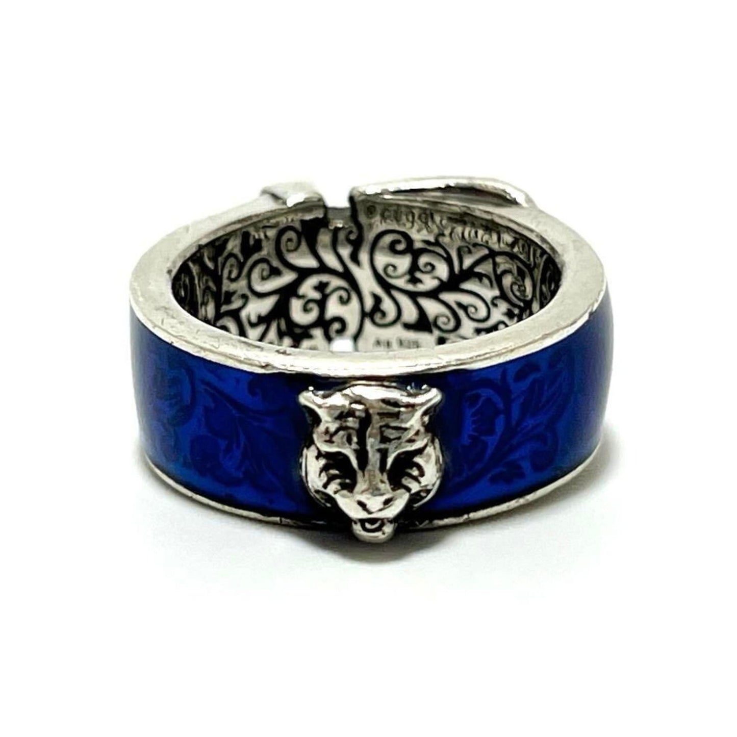 Gucci Blue Enamel Silver 925 Band Ring ( )