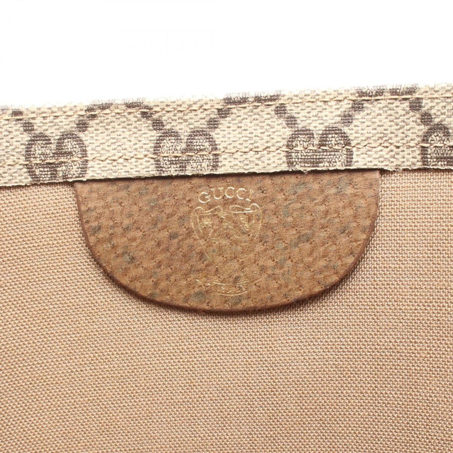 Gucci Gg Plus Beige Brown Pvc Leather Tote Bag ( )