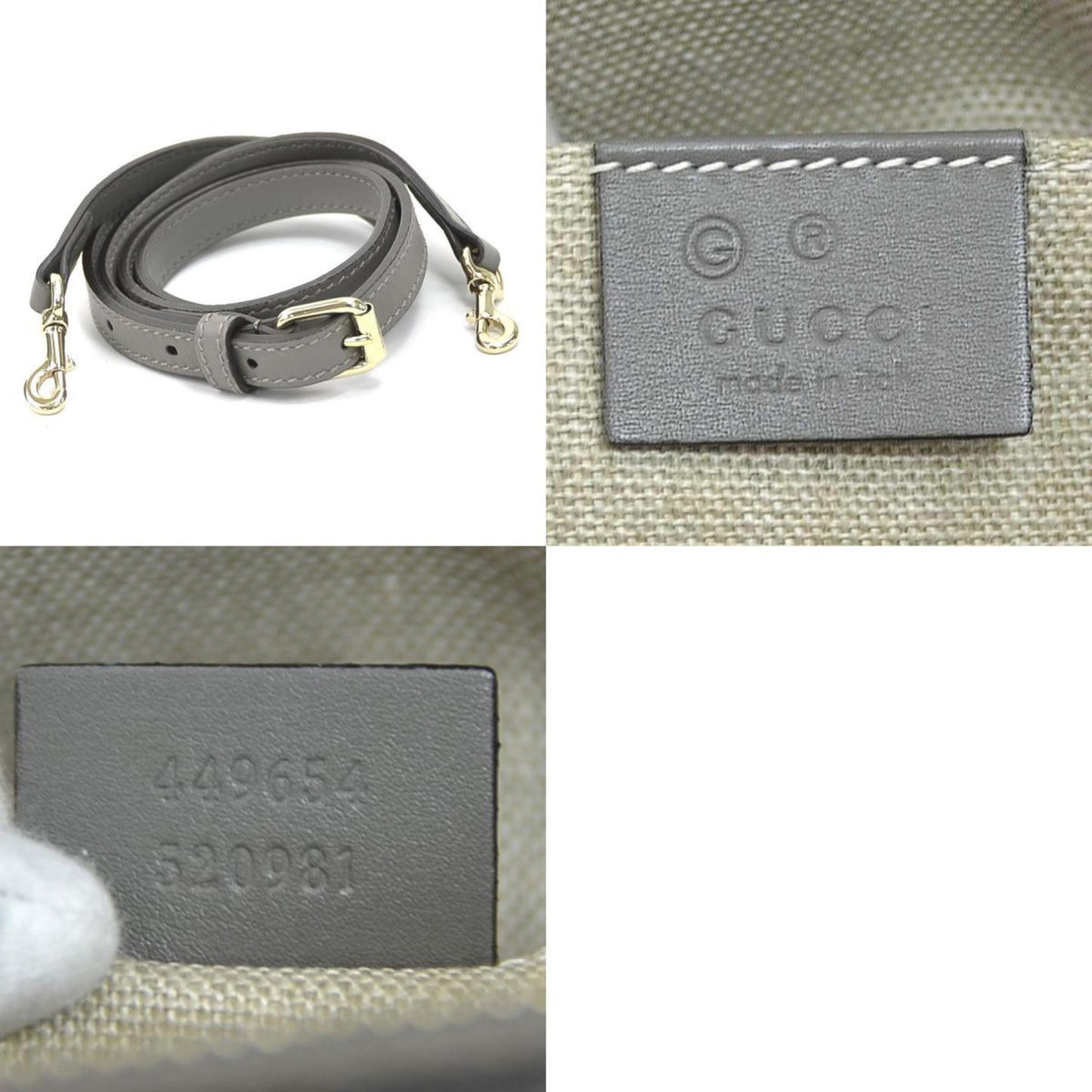 Gucci Gray Leather Handbag Shoulder Bag ( )
