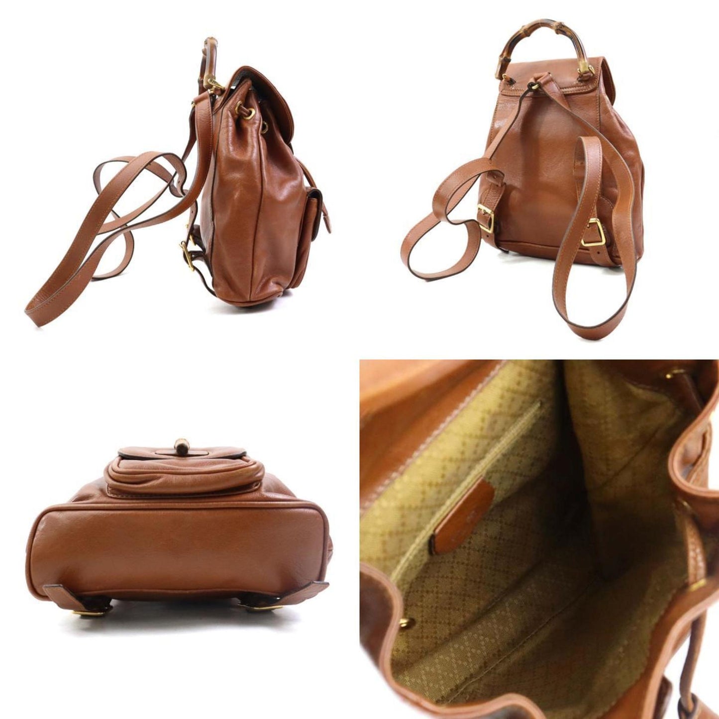 Gucci Brown Leather Backpack ( )