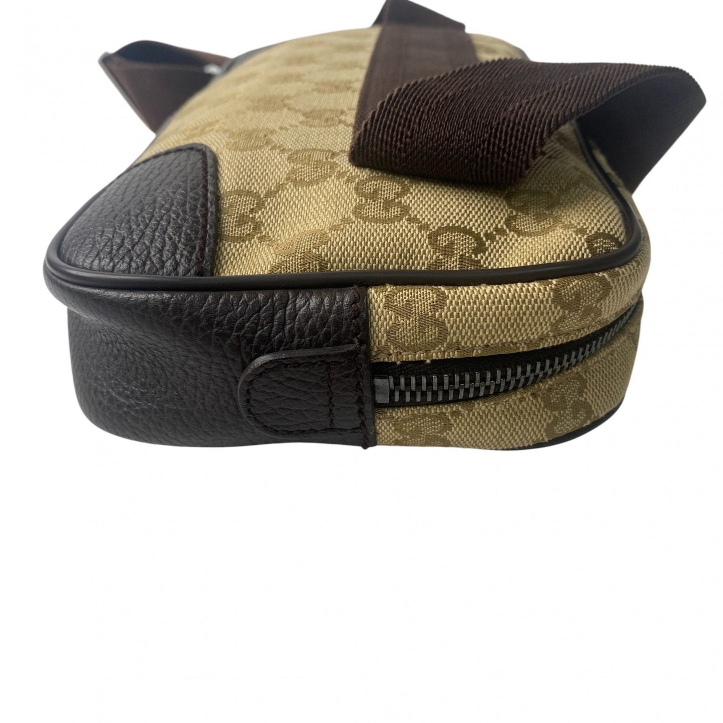 Gucci Brown Canvas Leather Pouch Sling Bag ( )