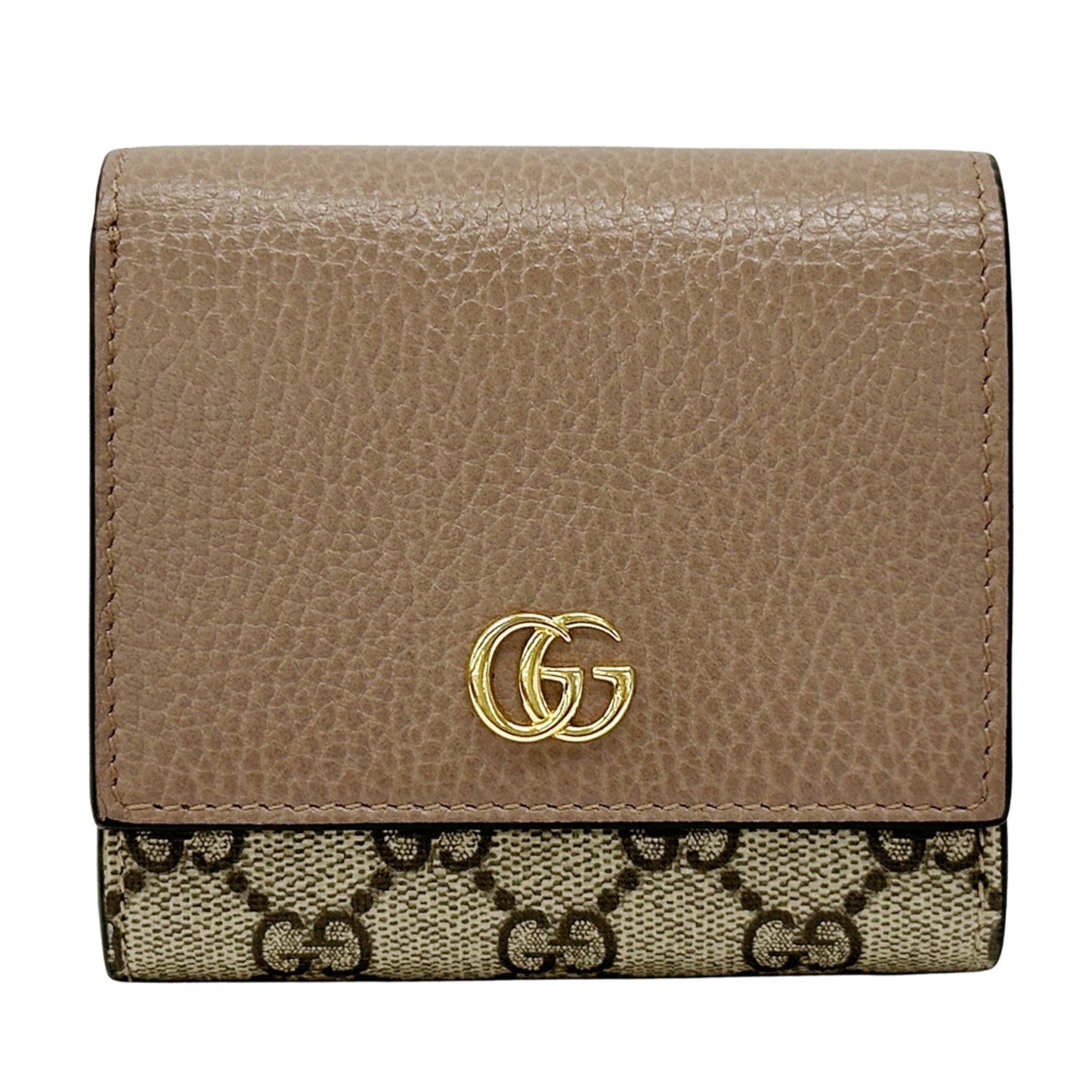 Gucci Gg Supreme Brown Pink Gg Supreme Wallet (Tri-Fold) ( )