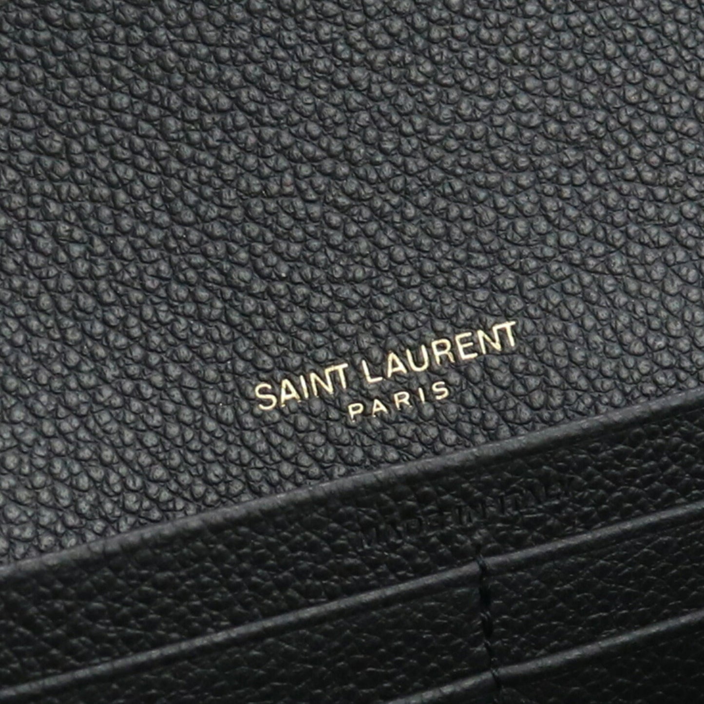 SAINT LAURENT large flap YSL line 414567 B680J 1000 long wallet leather ladies