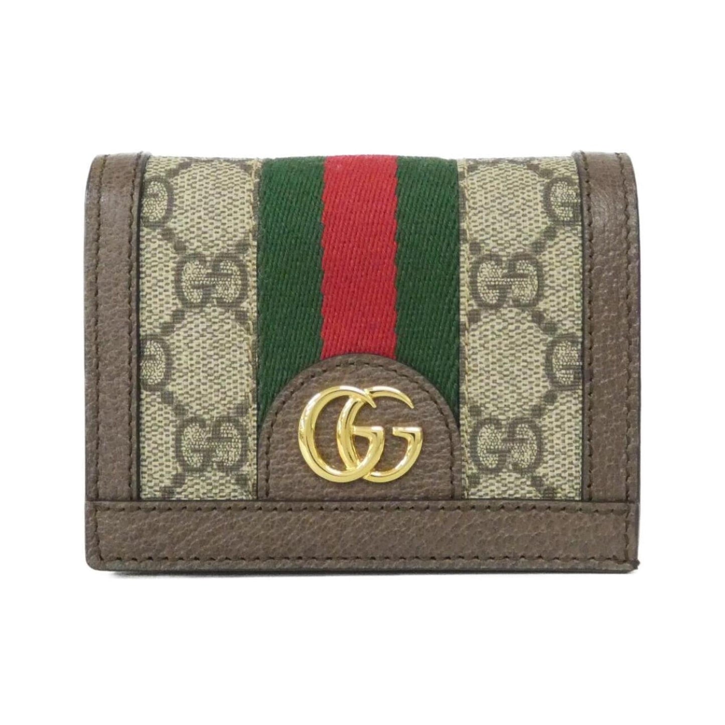 Gucci Beige Brown Gg Supreme Leather Wallet (Bi-Fold) ( )
