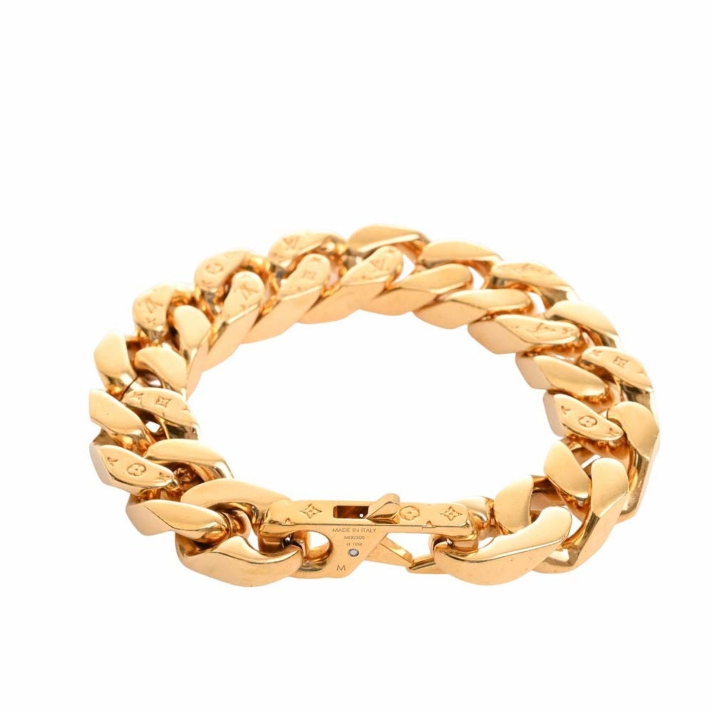 LOUIS VUITTON Monogram Chain Links Bracelet #M M00305 Gold Women's