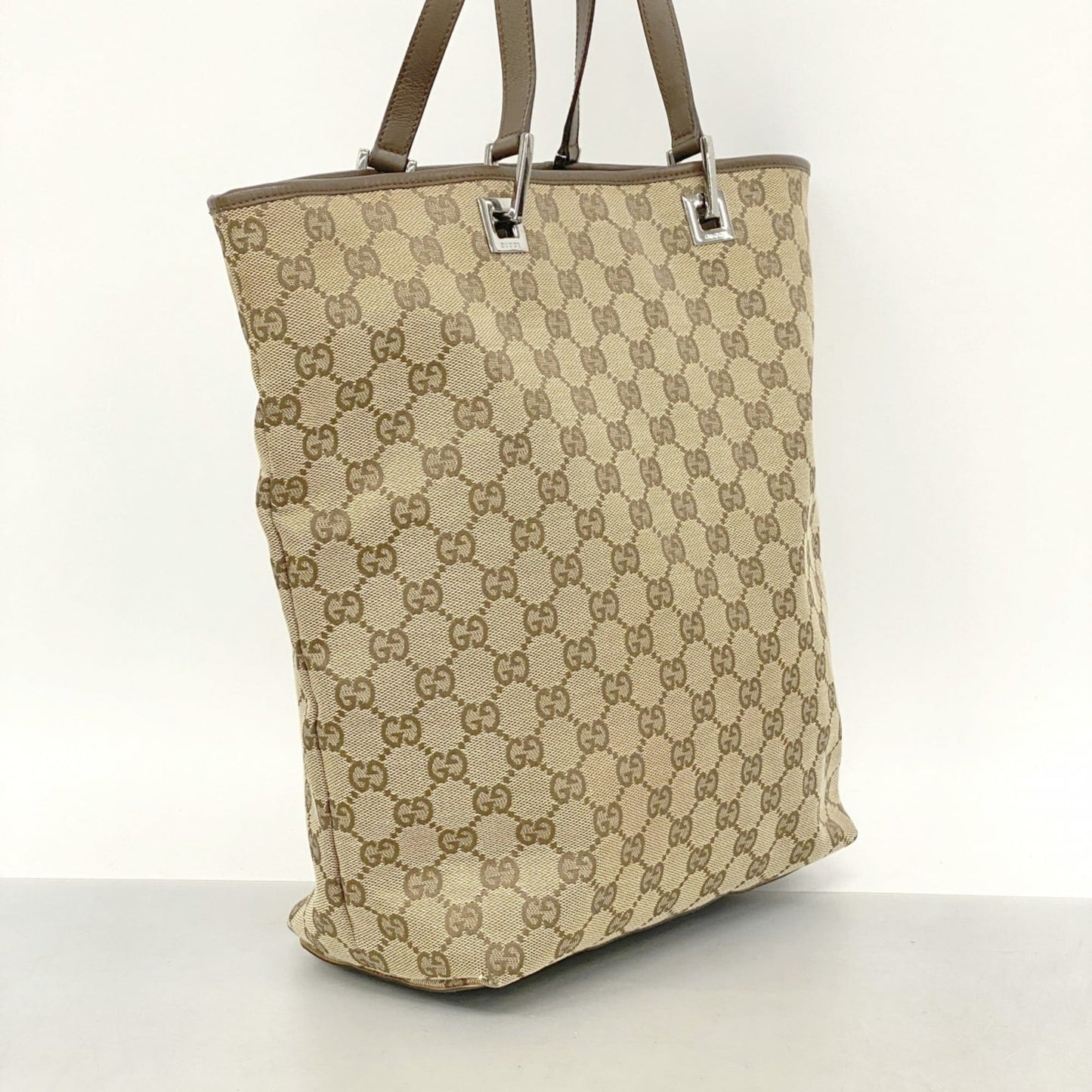 Gucci Beige Brown Canvas Tote Bag ( )