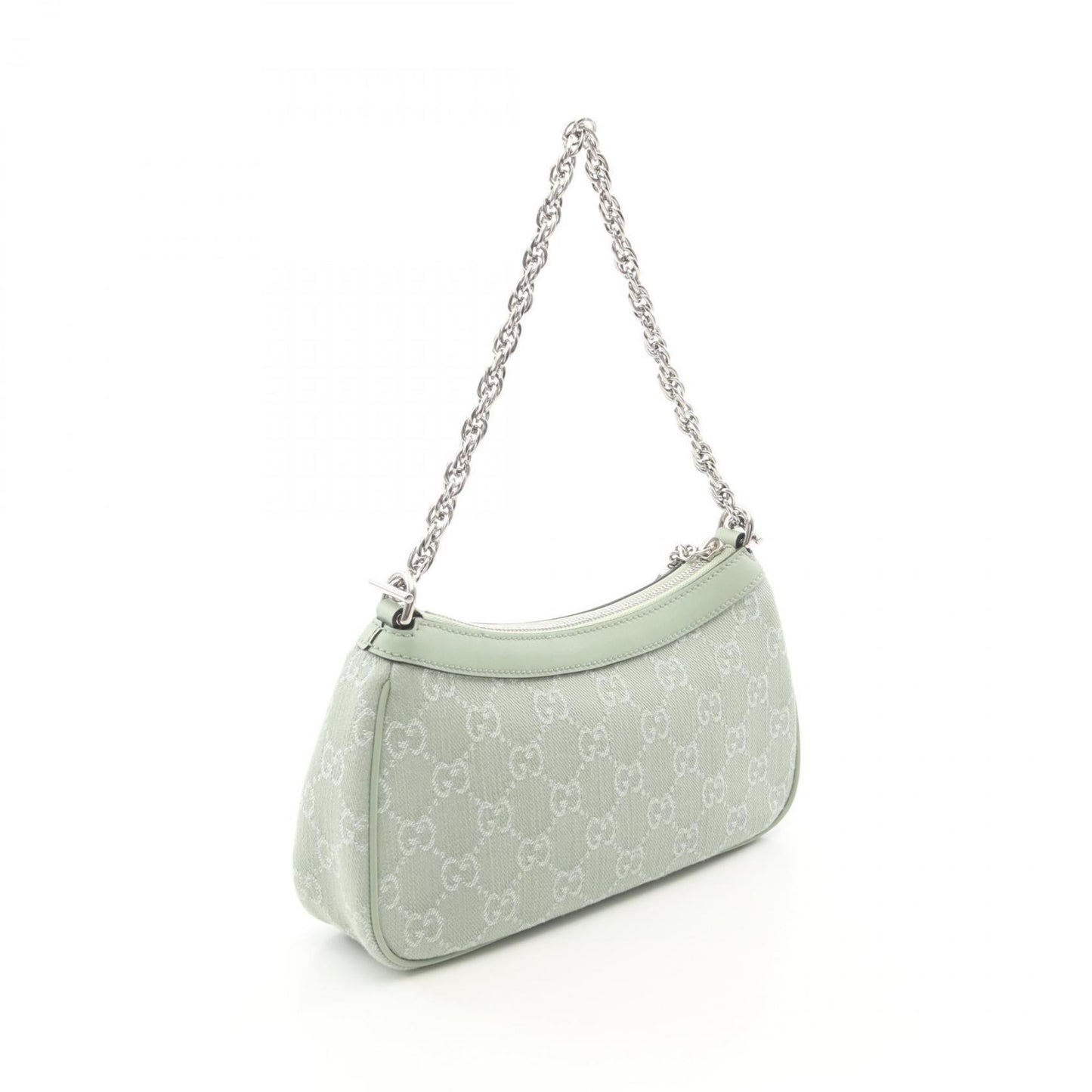 Gucci Green Canvas Leather Handbag Shoulder Bag ( )