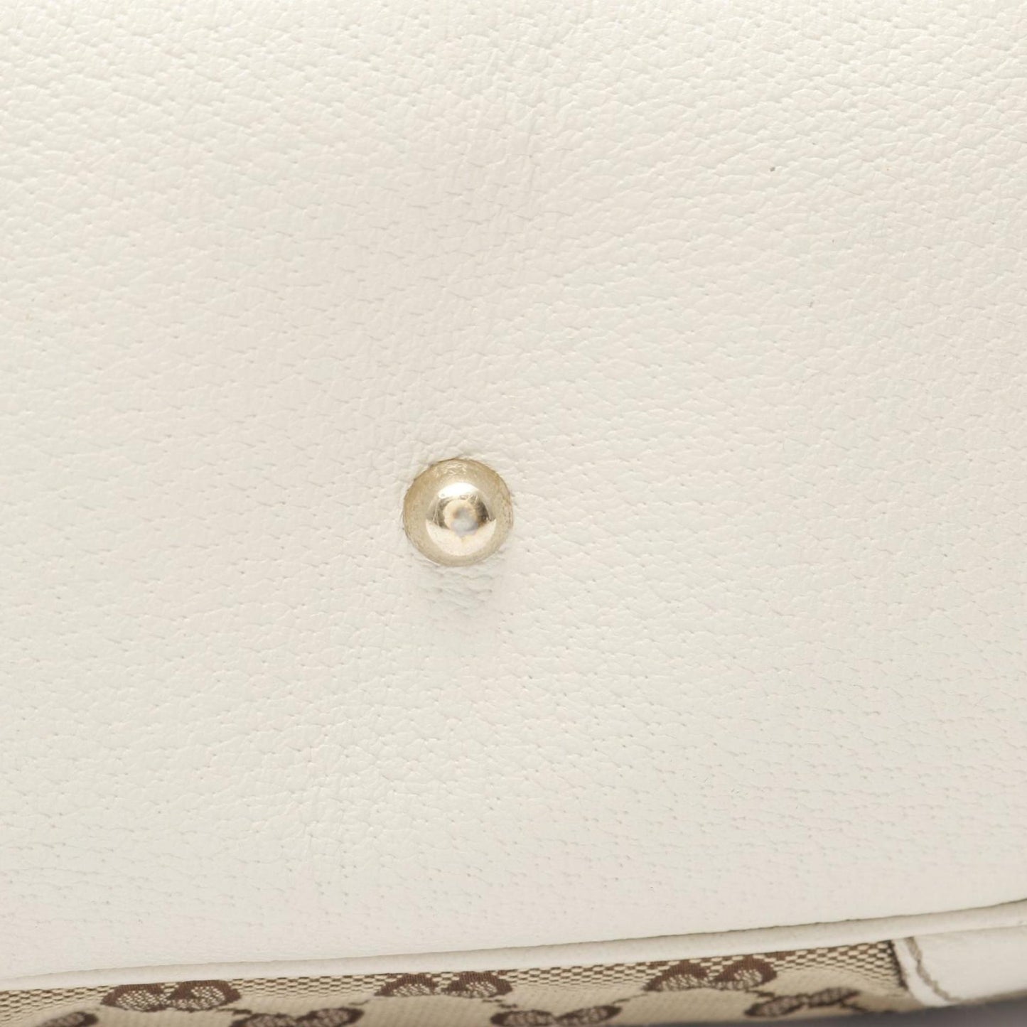 Gucci Beige White Canvas Leather Tote Bag ( )