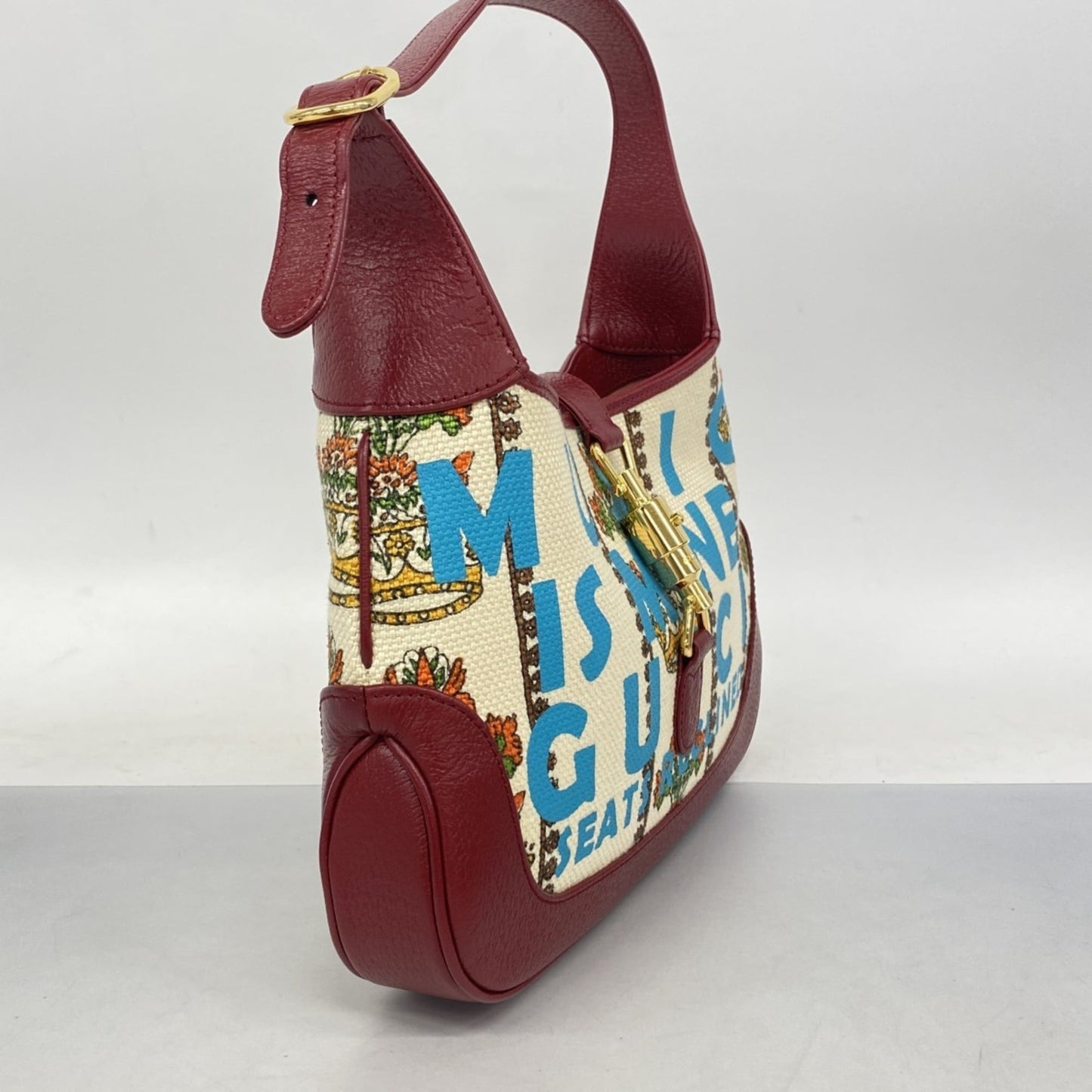 Gucci Beige Multi-Color Canvas Shoulder Bag ( )
