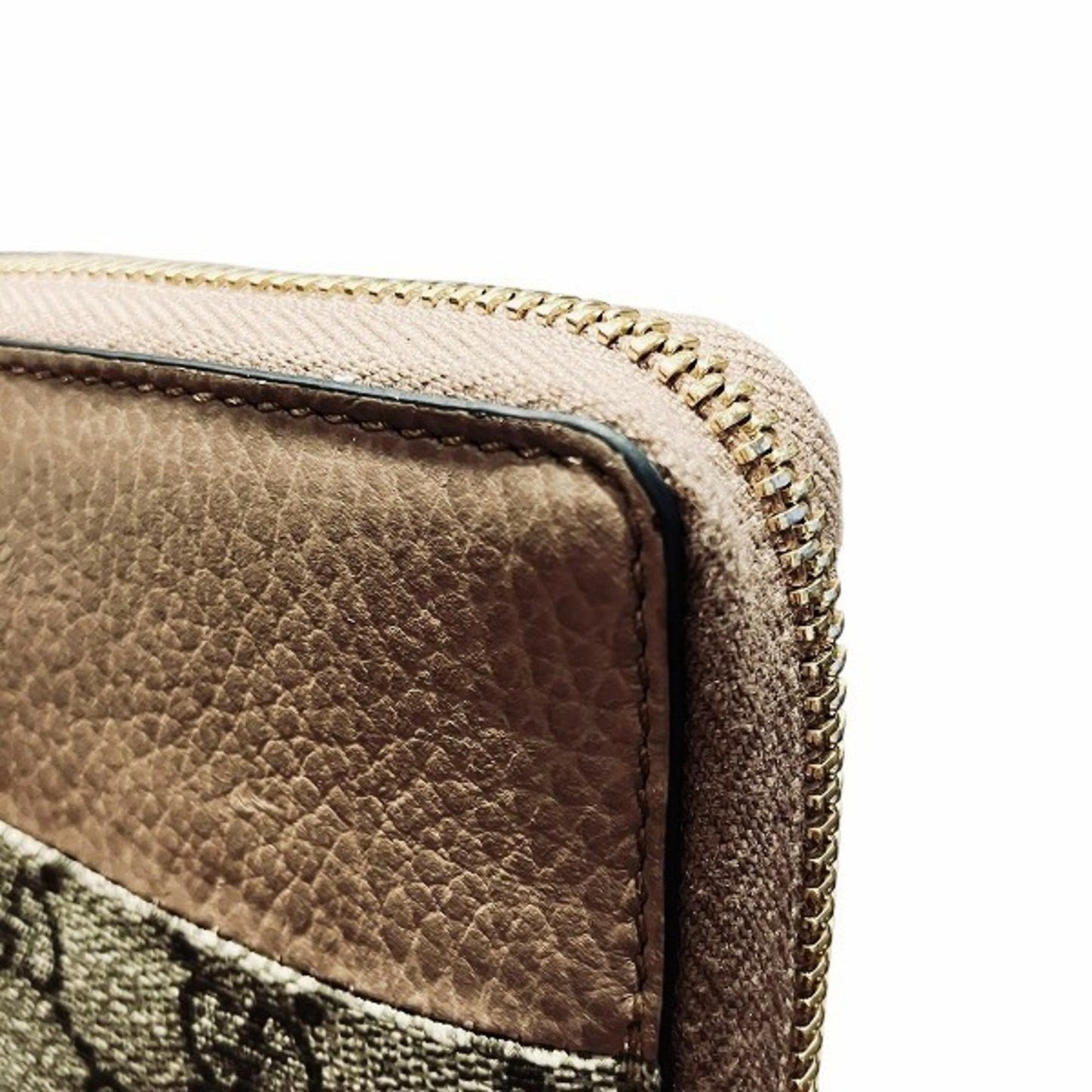 Gucci Beige Pink Beige Canvas Leather Long Wallet (Bi-Fold) ( )