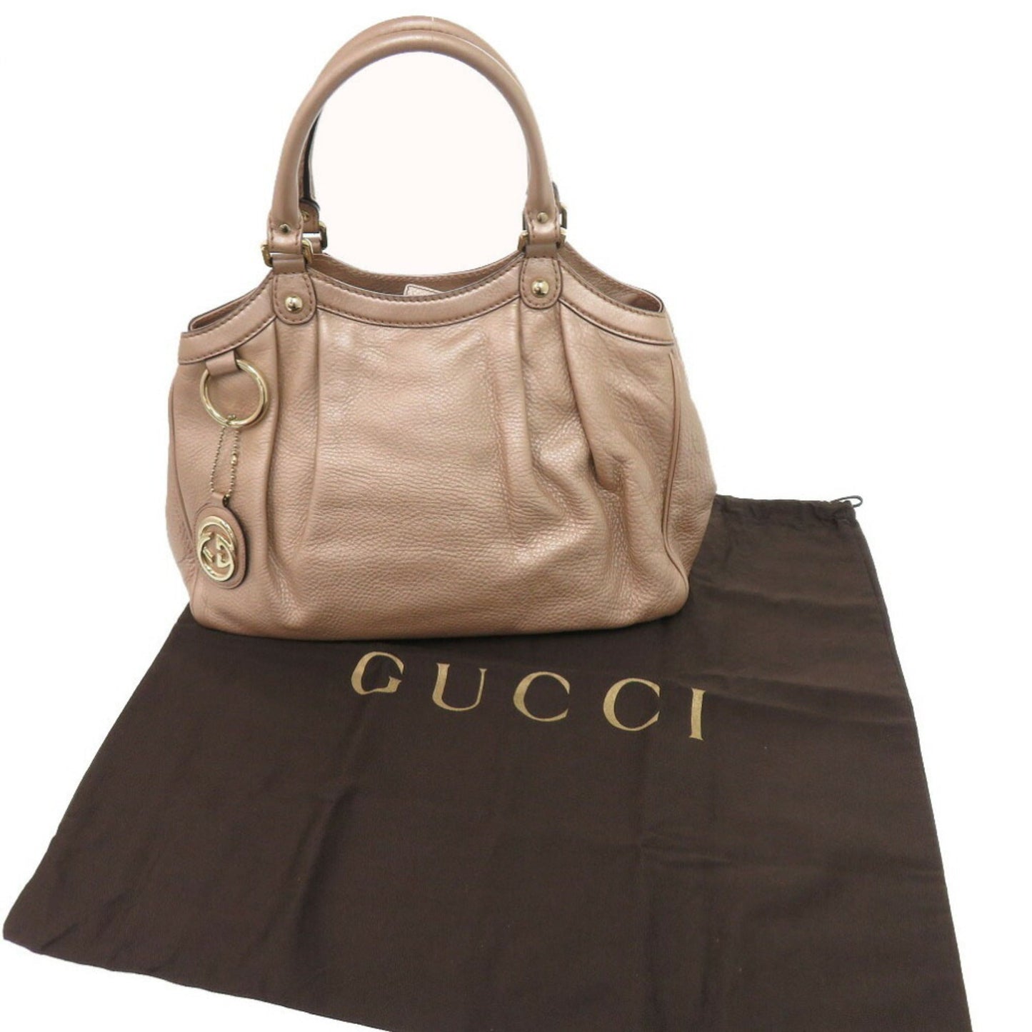 Gucci Beige Leather Handbag Tote Bag ( )