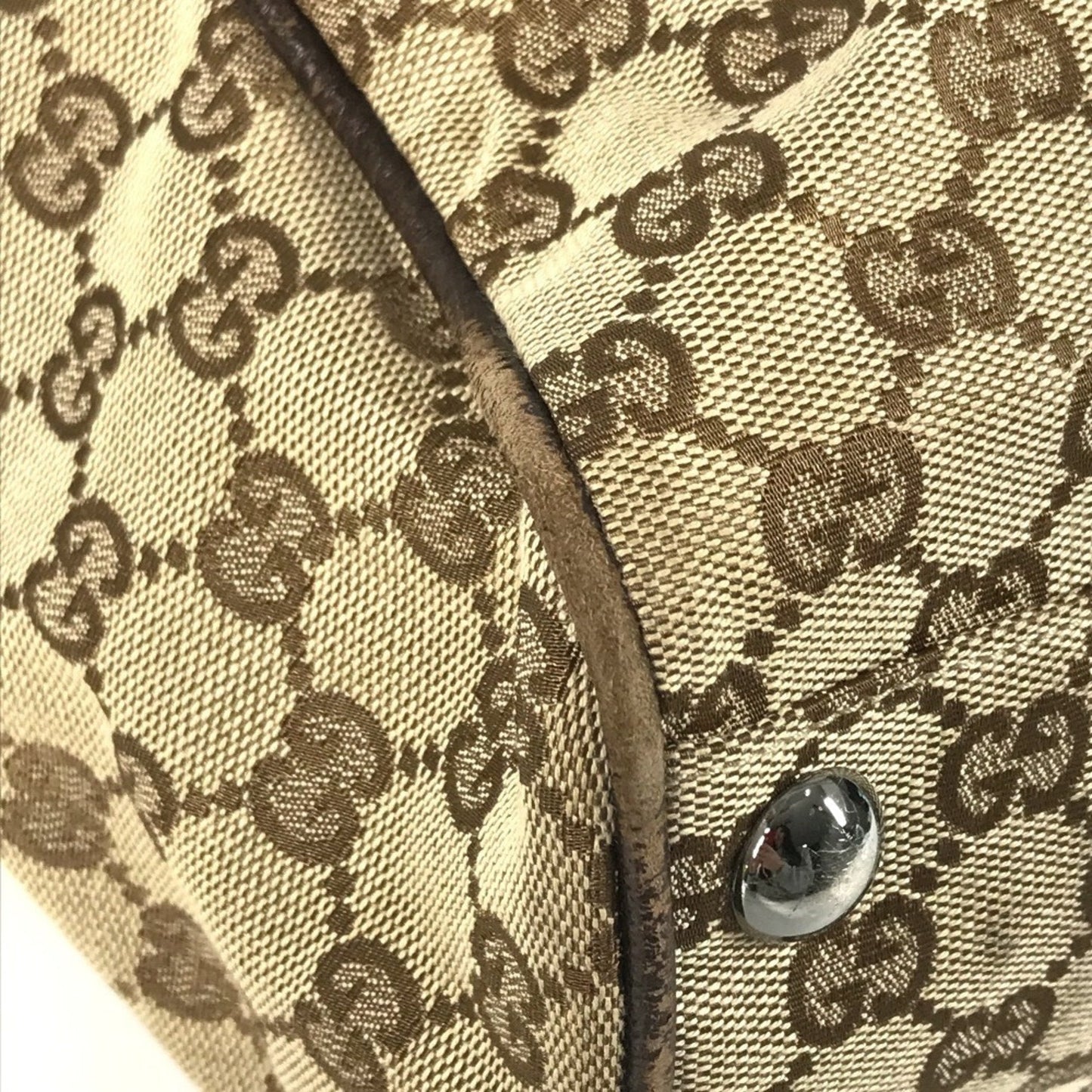Gucci Beige Dark Brown Gg Canvas Shoulder Bag Tote Bag ( )
