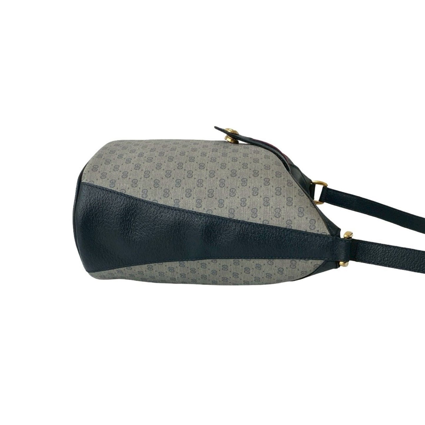 Gucci Navy Red Color Leather Pvc Shoulder Bag ( )