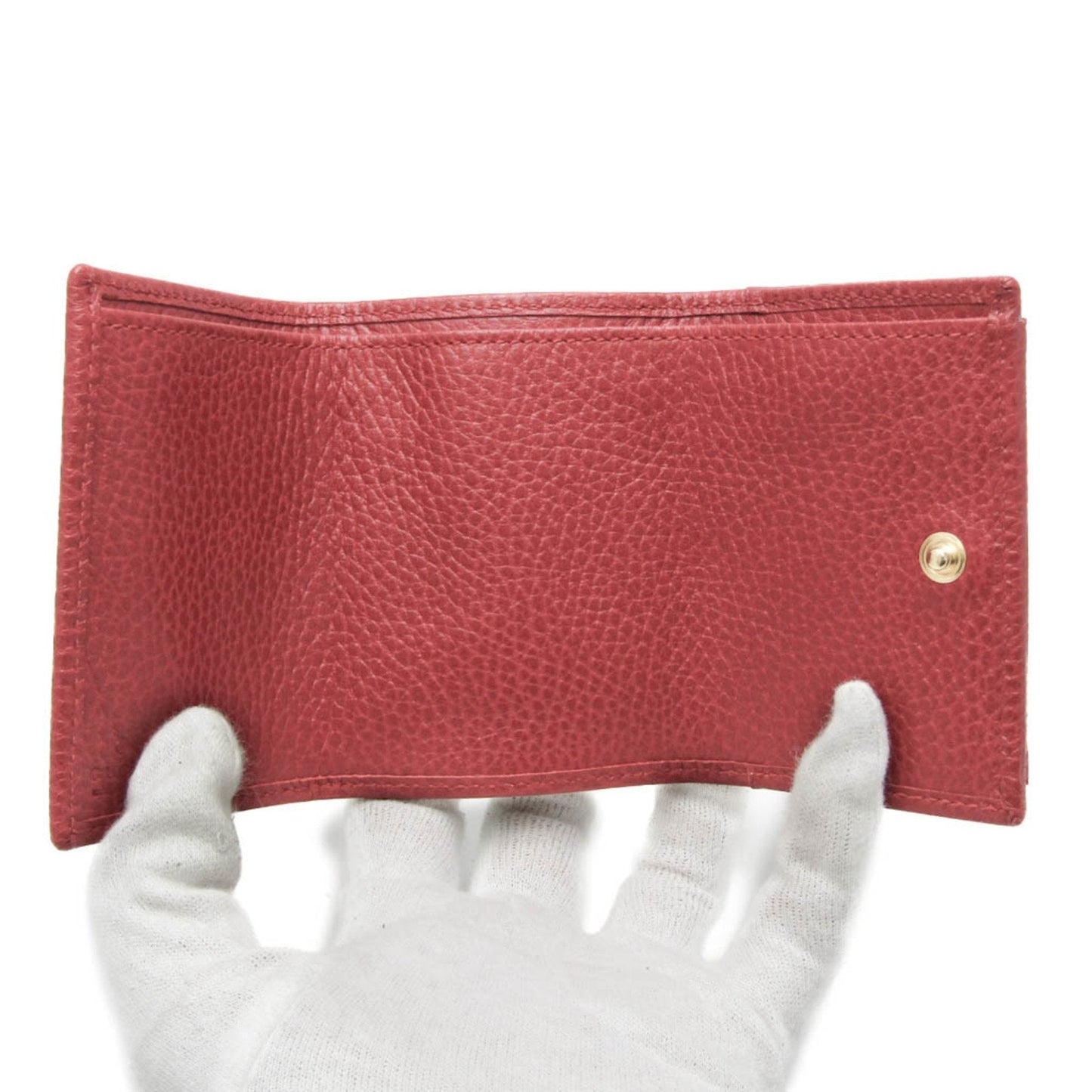 Gucci Red Color Leather Wallet (Tri-Fold) ( )