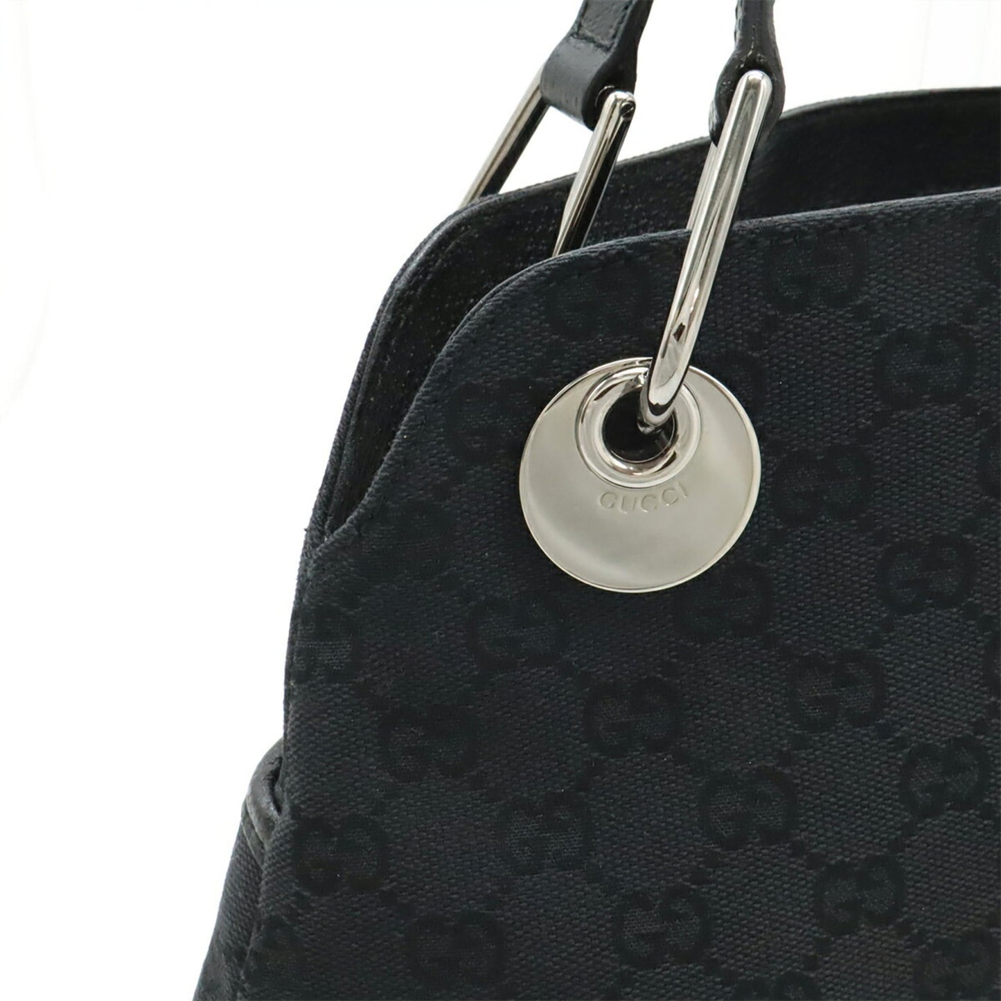 Gucci Black Gg Canvas Shoulder Bag Tote Bag ( )