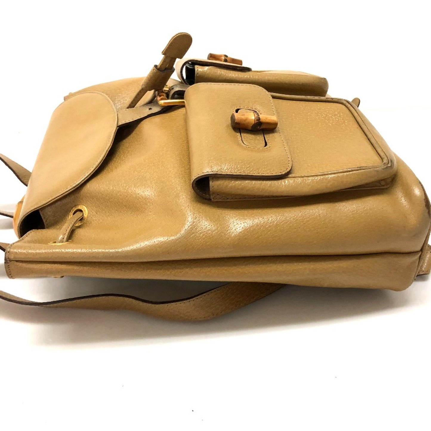 Gucci Beige Leather Backpack ( )