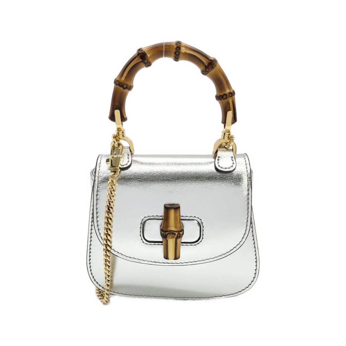 Gucci Silver Leather Handbag ( )