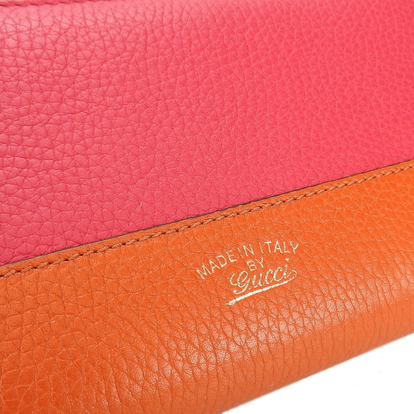 Gucci Bamboo Orange Pink Leather Long Wallet (Bi-Fold) ( )