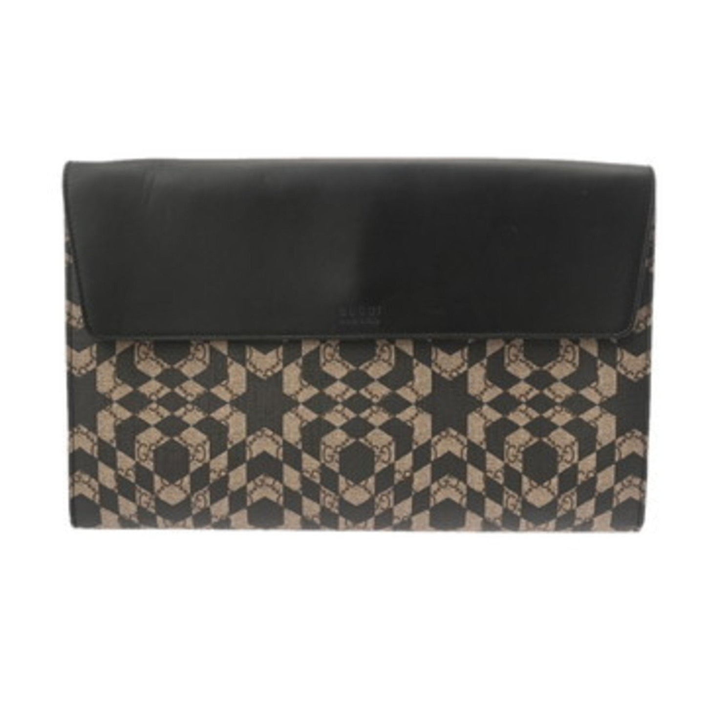 Gucci Beige Black Pvc Clutch Bag ( )