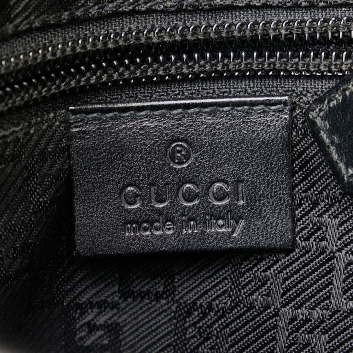 Gucci Black Leather Nylon Canvas Shoulder Bag ( )