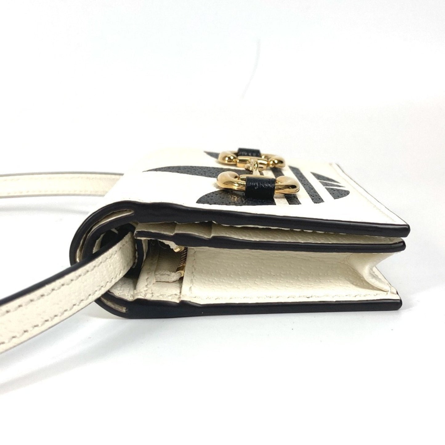 Gucci Black White Leather Wallet (Bi-Fold) ( )