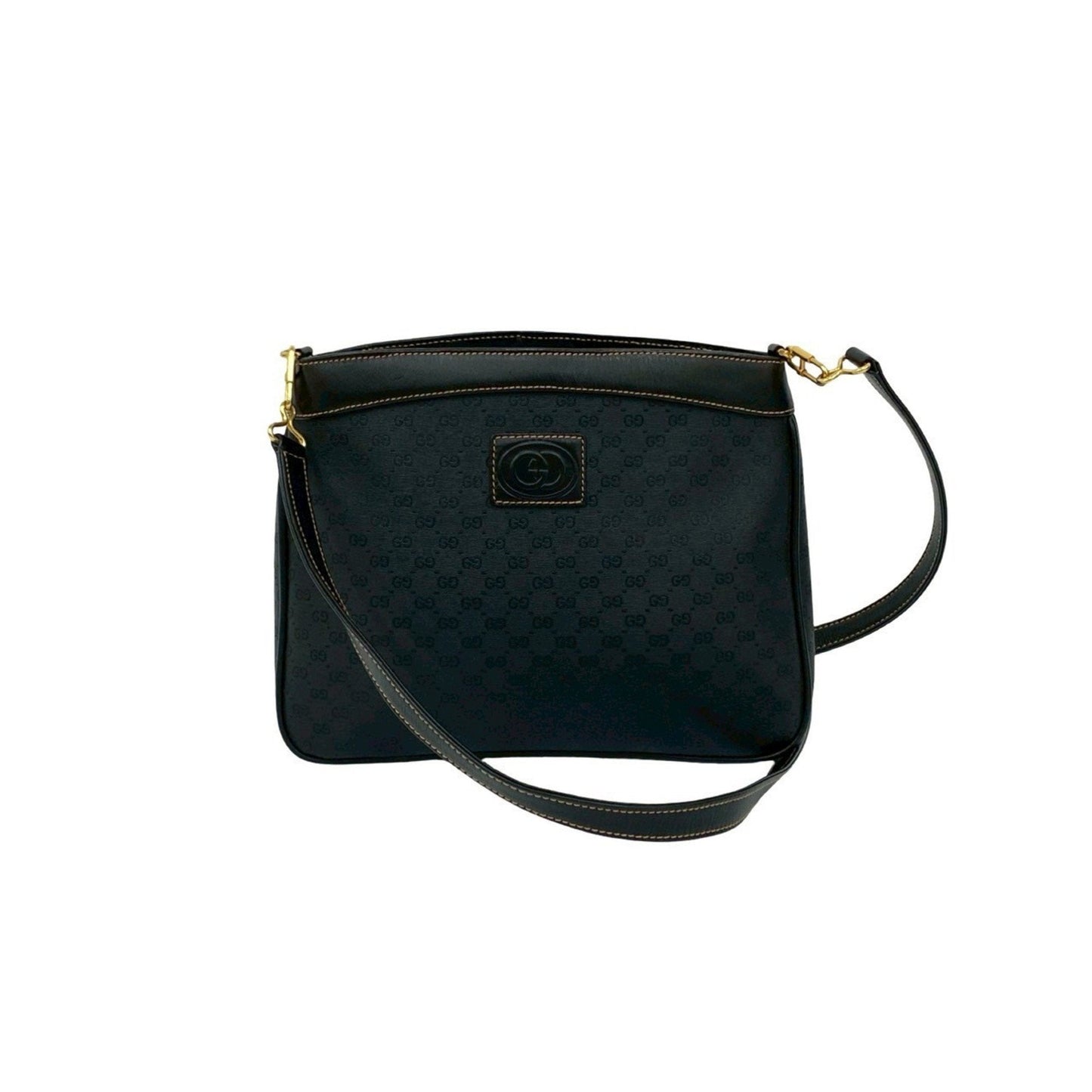 Gucci Black Leather Pvc Pochette Shoulder Bag ( )