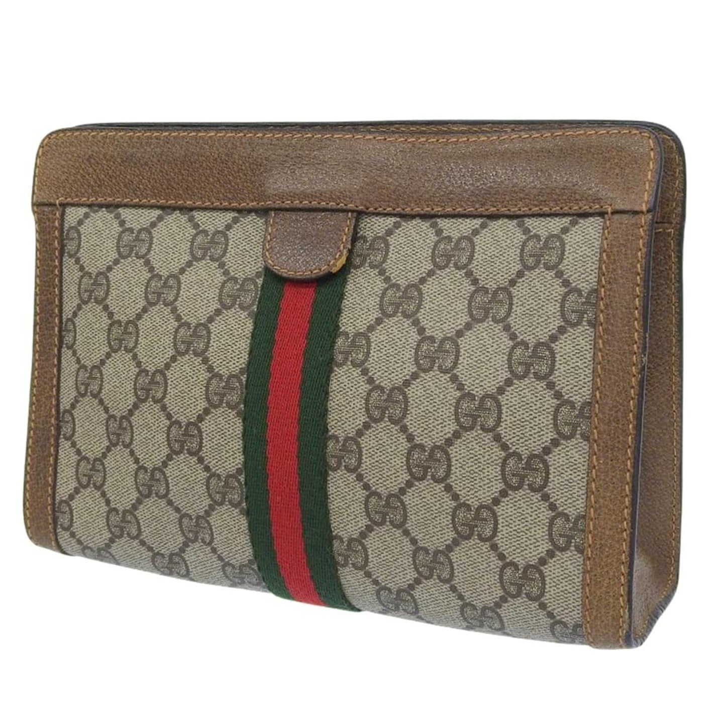 Gucci Gg Plus Beige Pvc Clutch Bag ( )