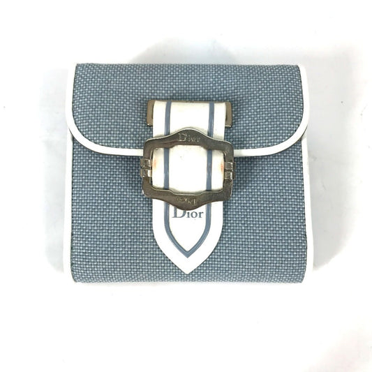 Christian Dior Blue Canvas Wallet (Bi-Fold) ()