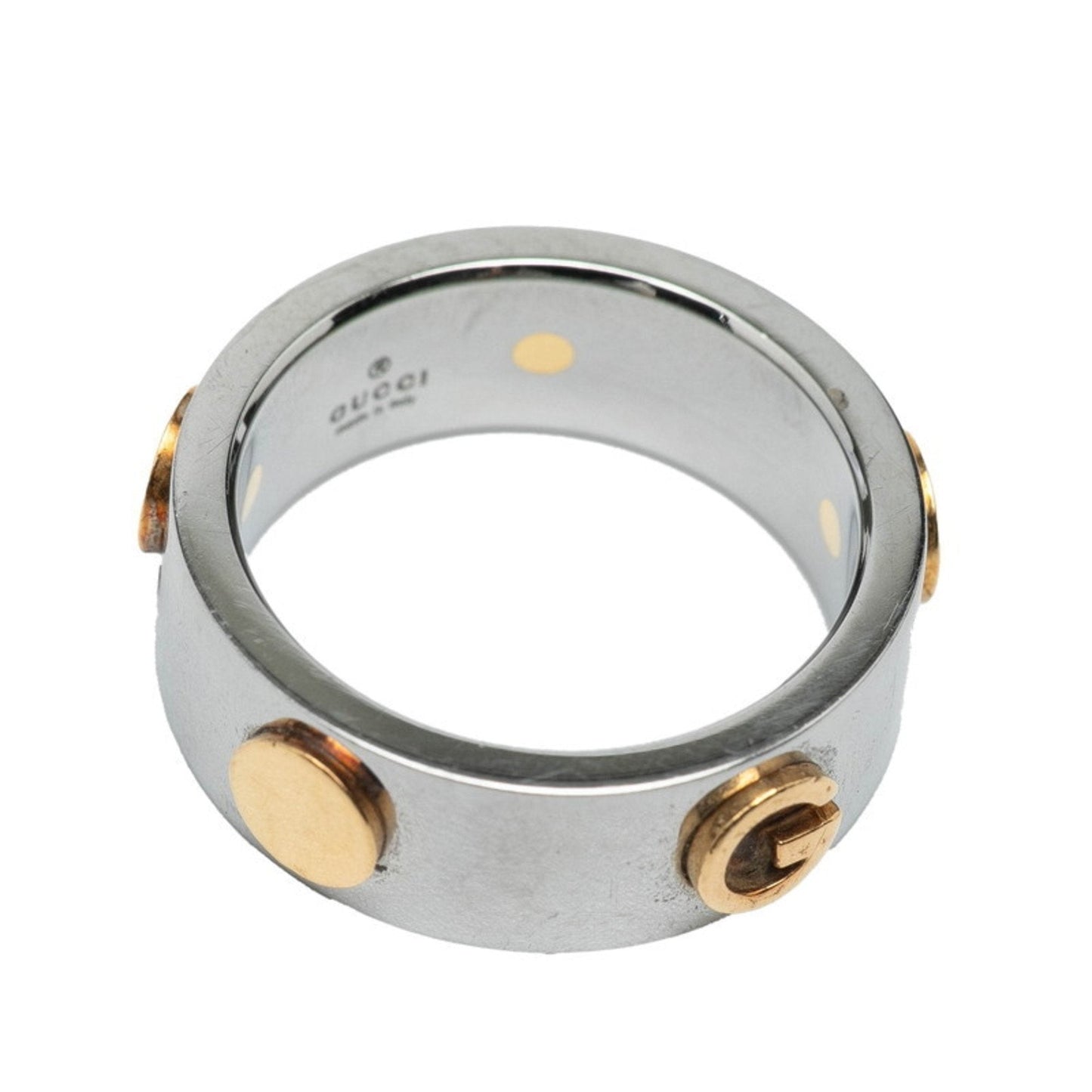 Gucci Silver Yellow Gold Band Ring ( )