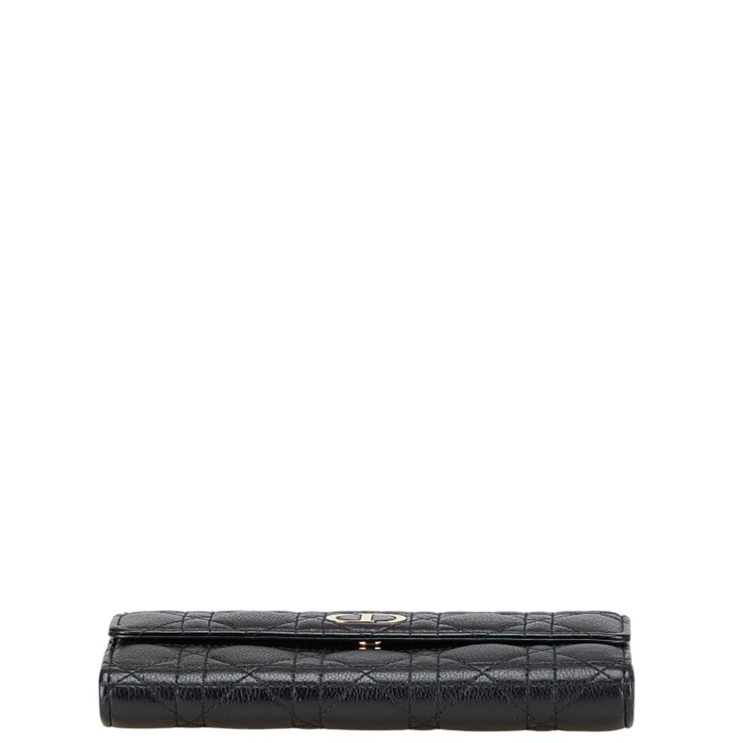 Christian Dior Black Leather Long Wallet (Bi-Fold) ()
