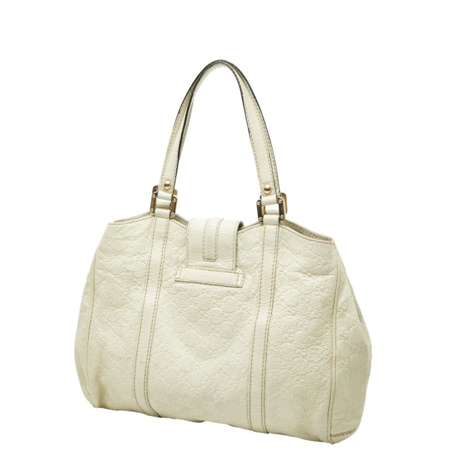 Gucci Ivory White Leather Handbag Tote Bag ( )