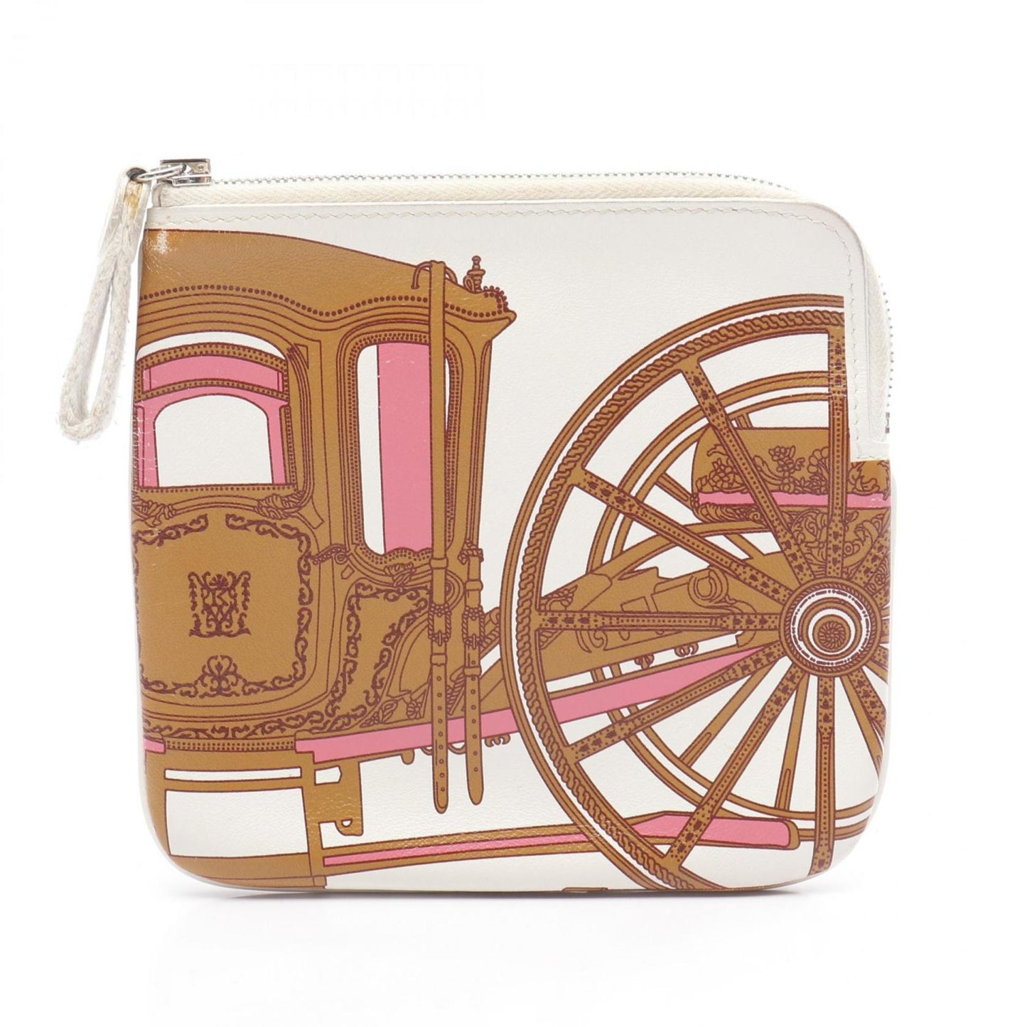 Hermes Brown Pink White Swift Leather Pouch ( )