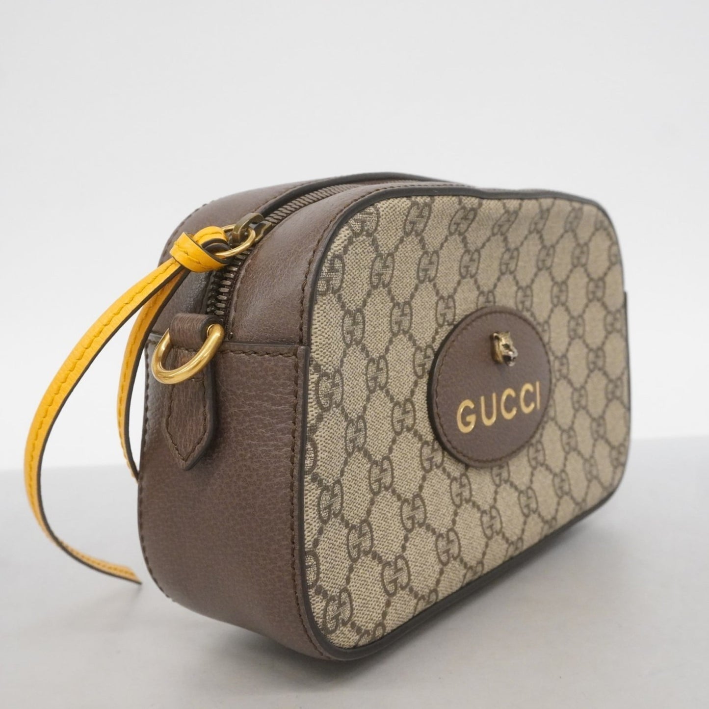 Gucci Beige Brown Pvc Shoulder Bag ( )