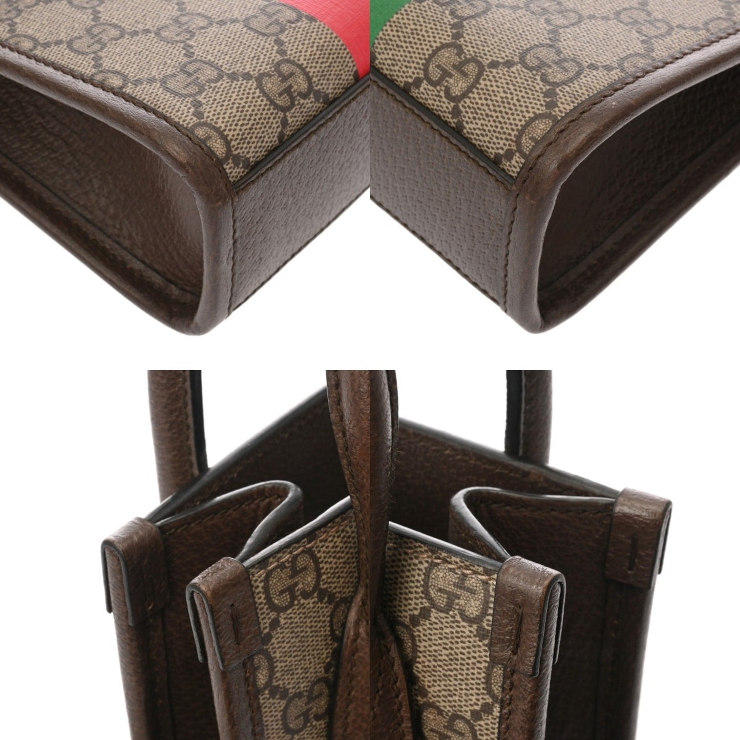 Gucci Beige Brown Gg Supreme Leather Tote Bag ( )