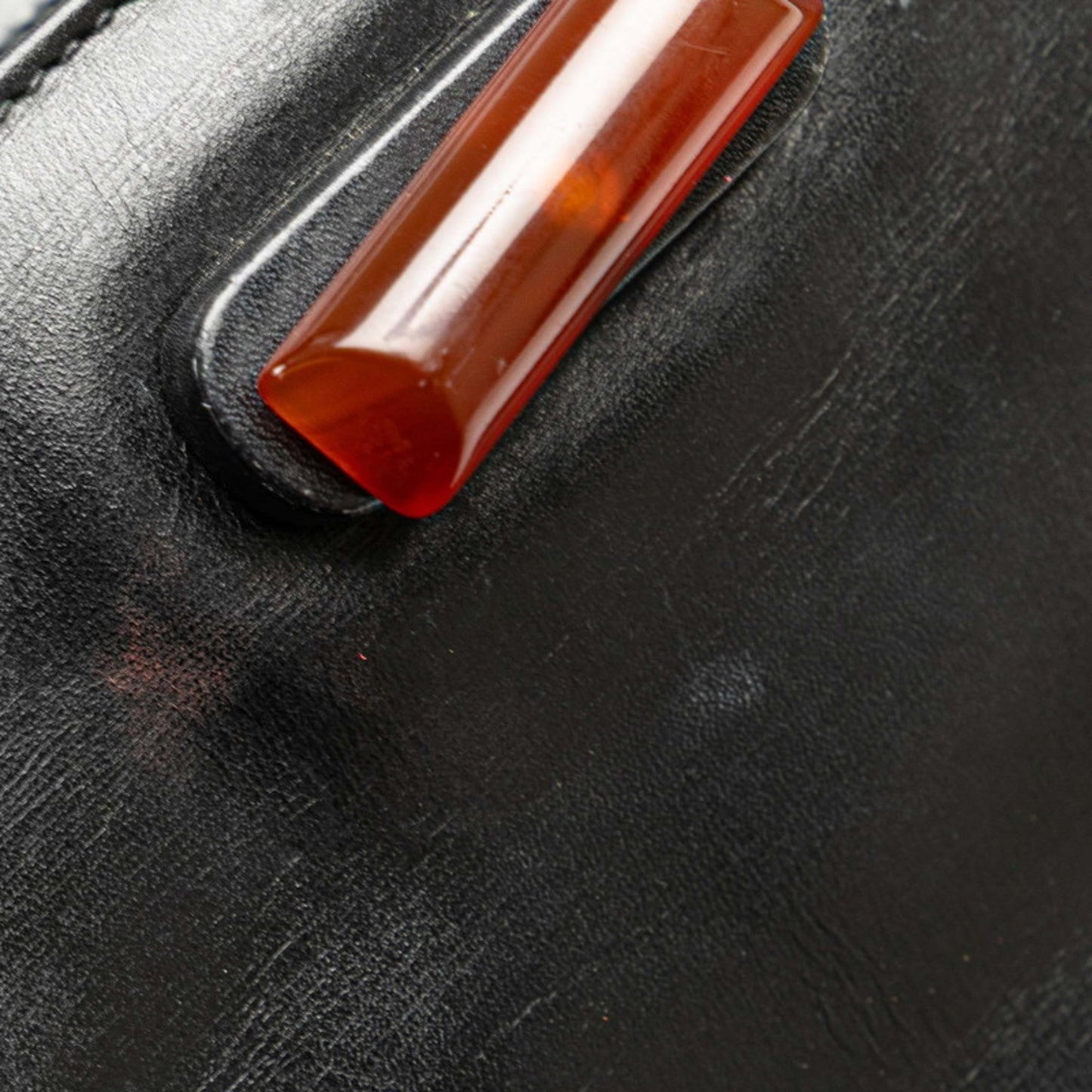 Gucci Black Brown Leather Plastic Handbag ( )