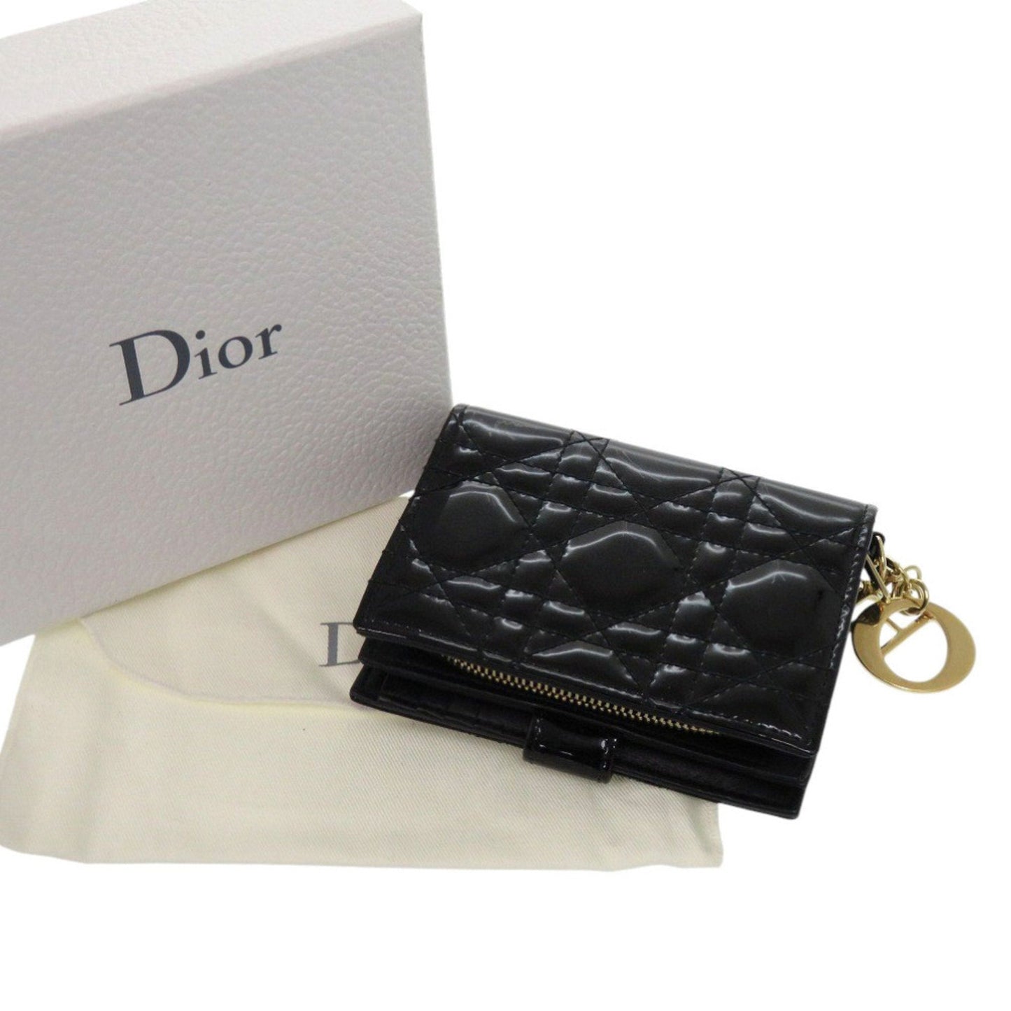 Christian Dior Black Patent Leather Wallet (Bi-Fold) ()