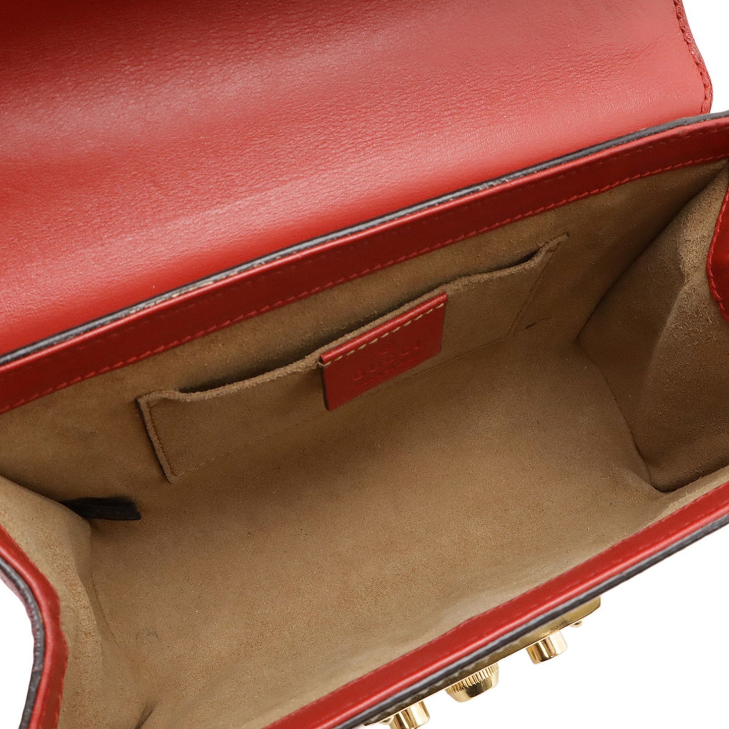 Gucci Beige Pink Red Color Gg Supreme Leather Shoulder Bag ( )