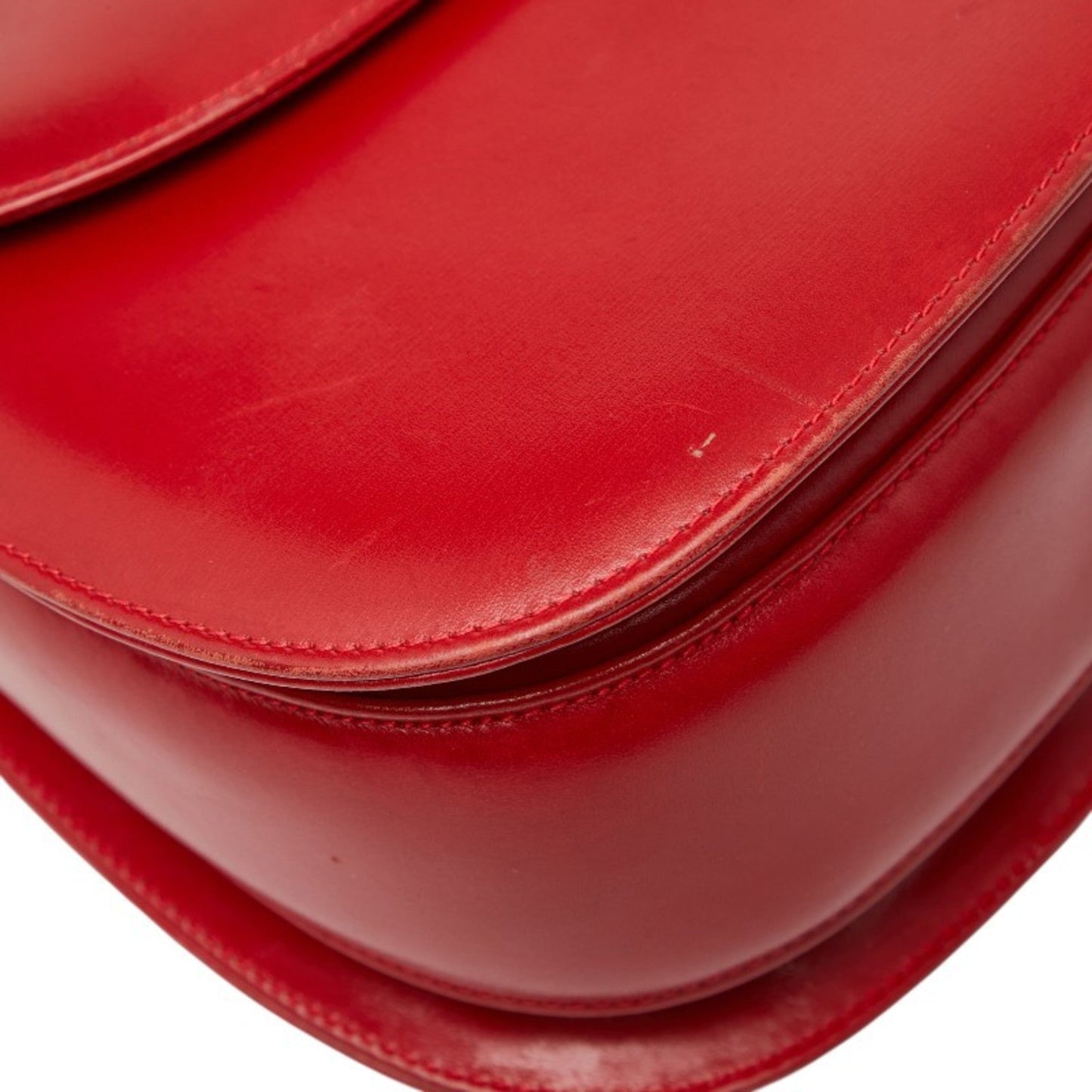 Gucci Bamboo Red Color Leather Handbag Shoulder Bag ( )