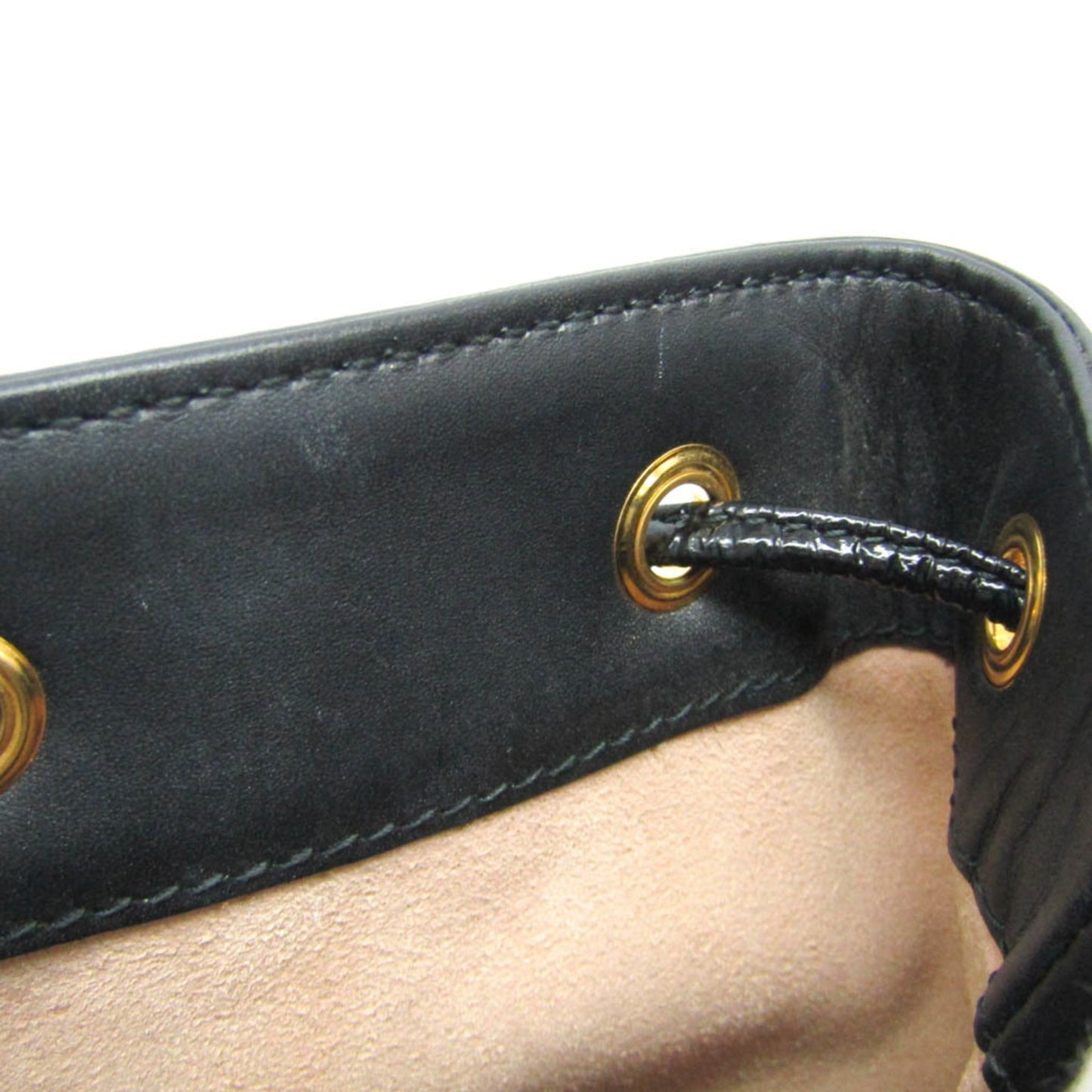 Gucci Black Navy Red Color Leather Suede Shoulder Bag ( )