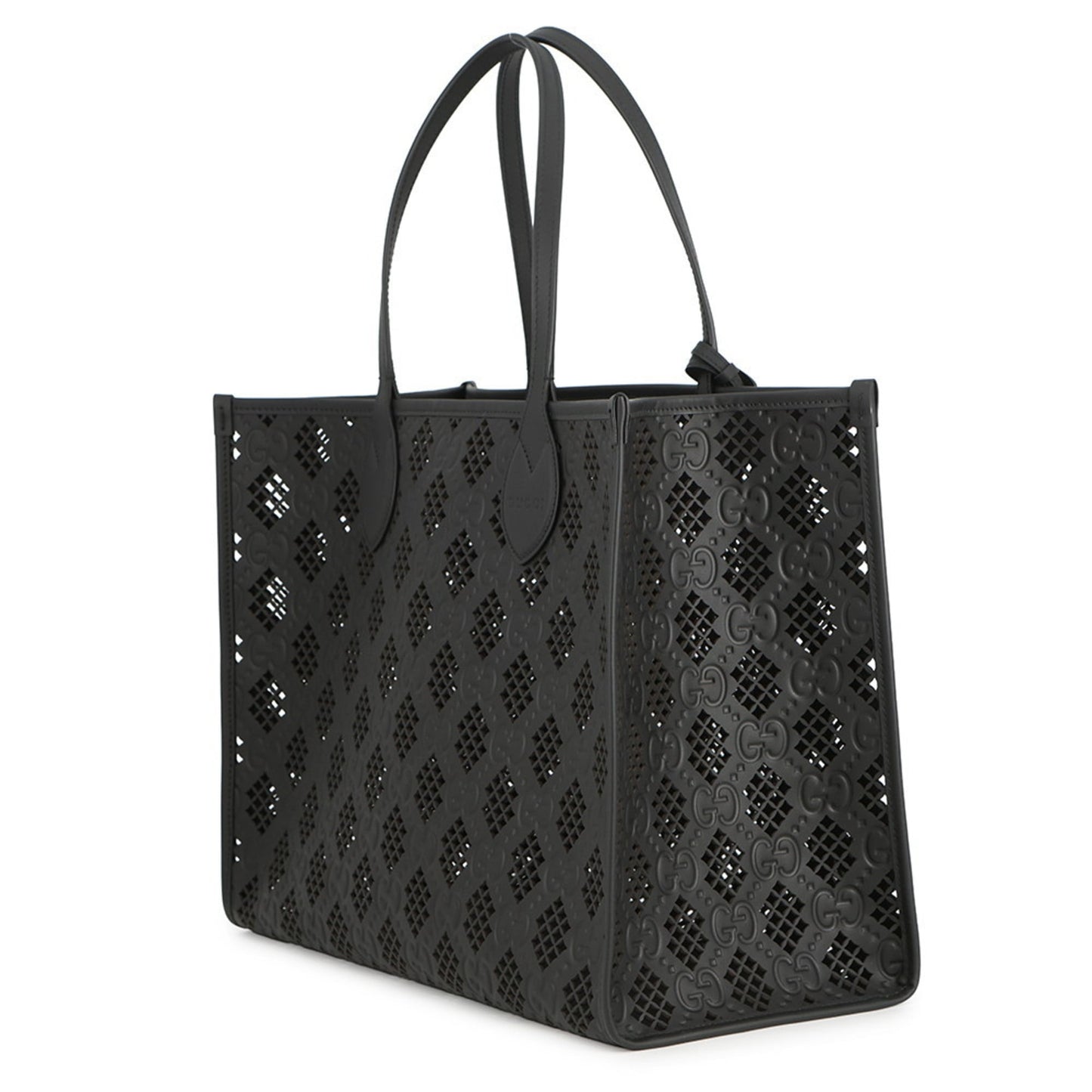 Gucci Black Gg Leather Tote Bag ( )