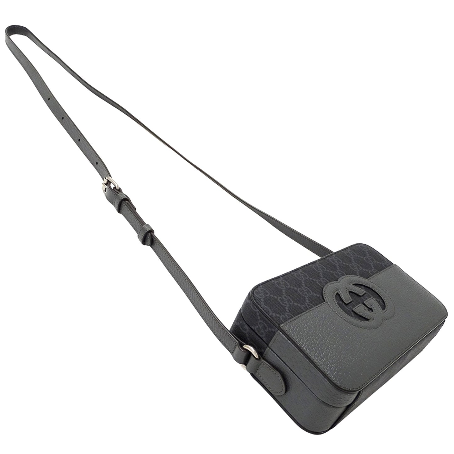 Gucci Black Gray Gg Supreme Canvas Shoulder Bag ( )